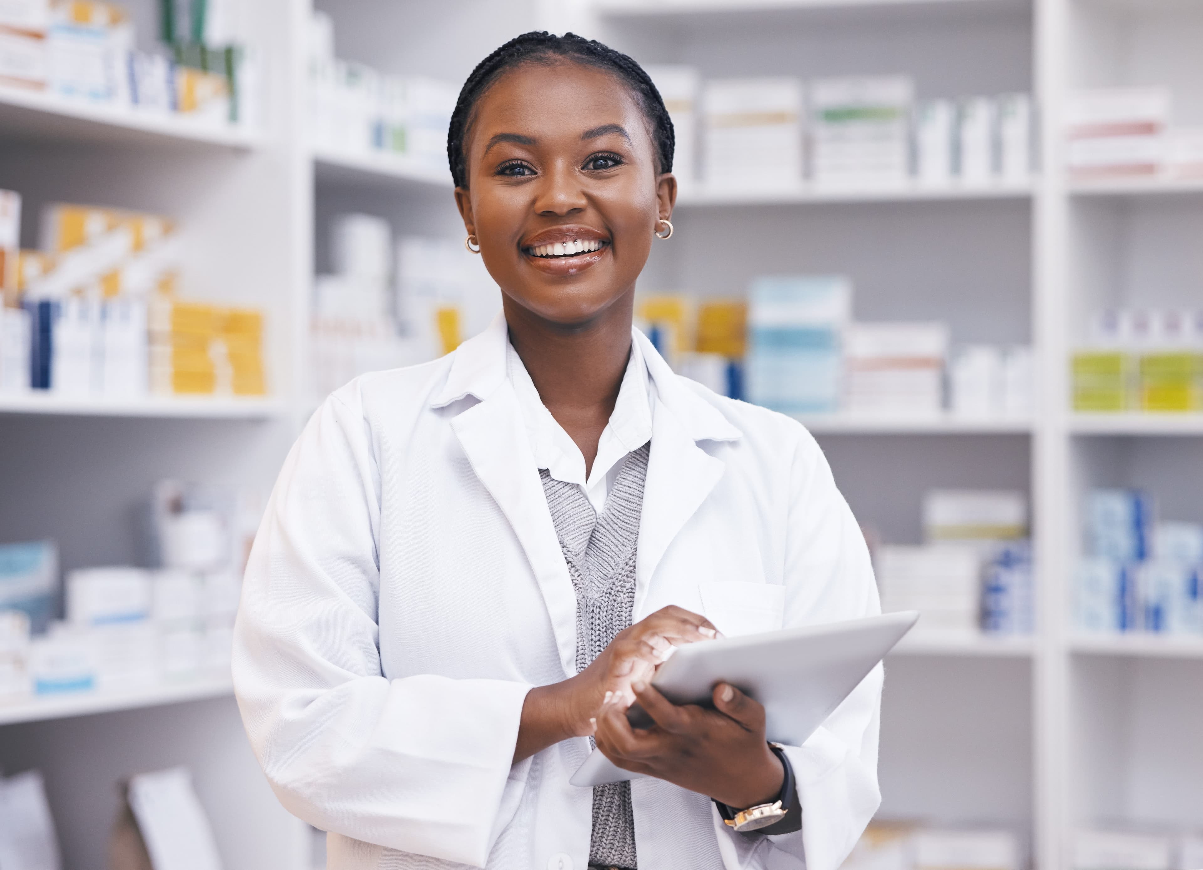 Pharmacist reviewing medication
